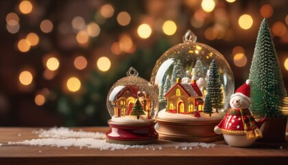 Holiday Snow Globes Background