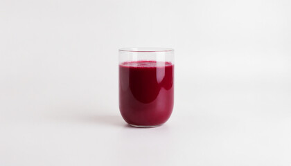 Beetroot juice in minimalist style in rich red colors representing healthy drink with copy space