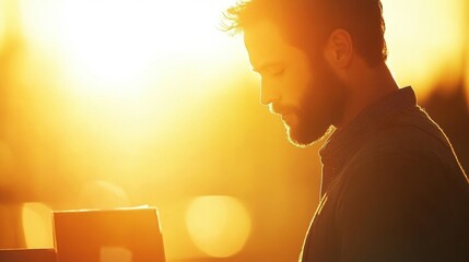 A voter is casting their ballot during sunset, with the American flag in the background, emphasizing the importance of civic duty