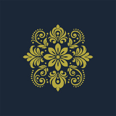 golden decorative elements. Vintage decor floral collection.