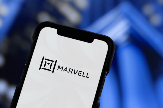 Guilherand-Granges, France - December 19, 2024. Marvell Technology develops semiconductors and solutions for data infrastructure, AI, cloud computing, and networking applications.
