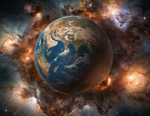 Naklejka premium planet in space