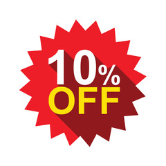 10% discount sticker. 10% off. discount price label. 10% discount sale design. discount offer price tag. special offer sale red label. product promo