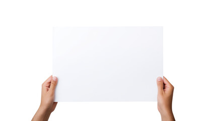 Hand holding blank book & hard cover mockup Isolated on transparent background, clippig path