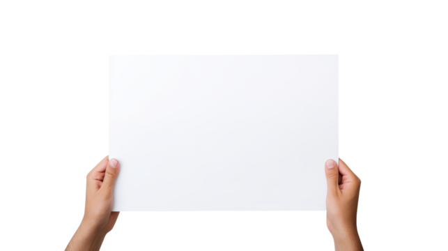 Hand holding blank book & hard cover mockup Isolated on transparent background, clippig path