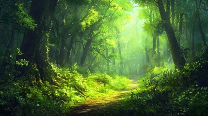 Obraz premium Scenic forest trail escape