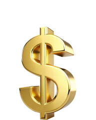 Obraz premium 3D golden sign $ on transparent background