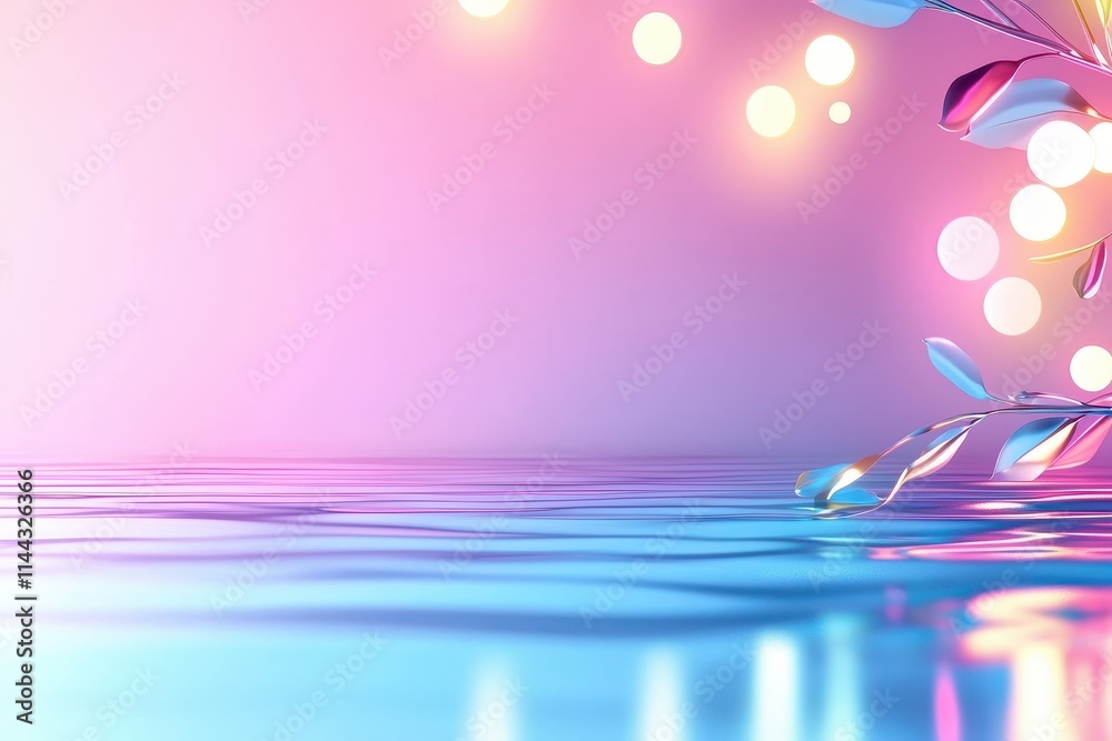 Aufkleber Serene Abstract Background with Colorful Bokeh and Reflections
