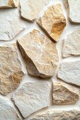 Textured Natural Stone Wall with Unique Patterns and Colors