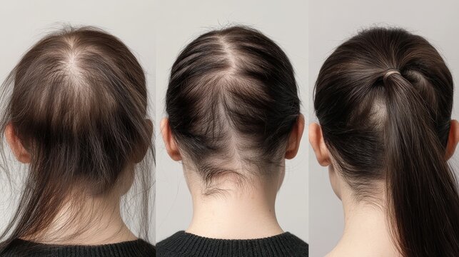 Hair Loss Treatment Showing Regrowth Stages