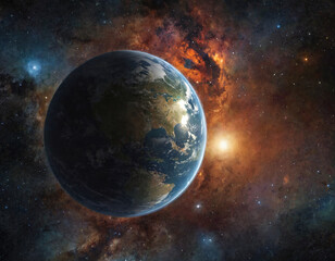 Naklejka premium planet in space