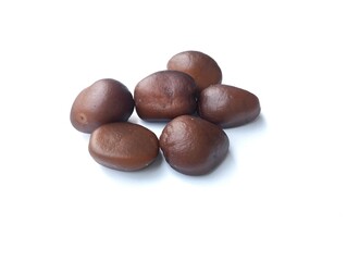 Salak seeds isolated on white background 