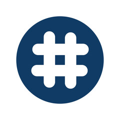 Hashtag button icon vector, hashtag icon, vector in trendy flat style illustration isolated on white background.