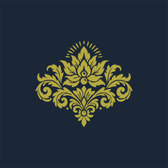 golden decorative elements. Vintage decor floral collection.