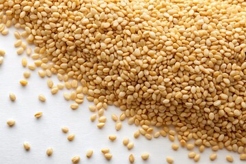 Obraz premium Sesame Seed Abundance: Silhouette Photography on White