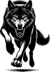 Majestic Wolf Vector Black Silhouette Cricut Design for T-Shirt