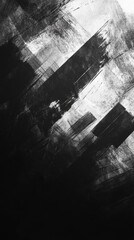 Energetic brushstrokes of black and silver paint create a dynamic abstract composition, ideal for backgrounds and artistic projects