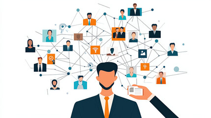 business people with chart