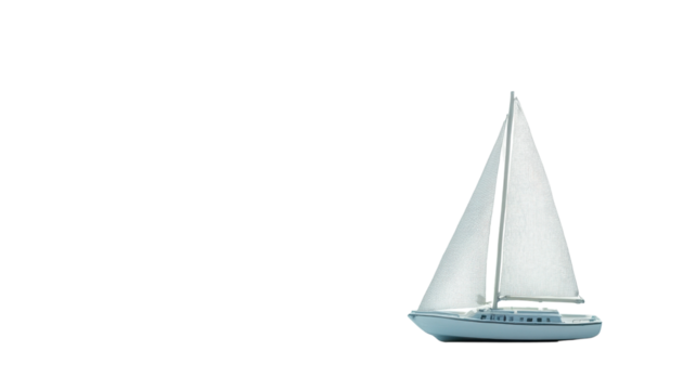 A Stunning Miniature Sailboat Model Featuring a Crisp White Sail Perfect for Home Decor or Nautical Theme Projects.