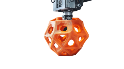 A 3D printer creating a camera isolated on white background