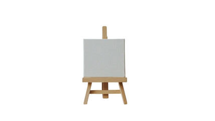 A Miniature Wooden Easel Displaying a Small Canvas Ideal for Artistic Presentations and Decor.