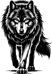 Majestic Wolf Vector Black Silhouette Cricut Design for T-Shirt