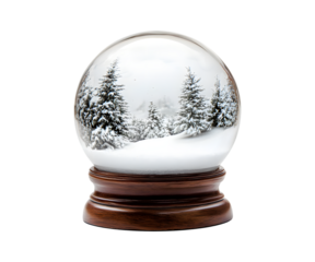 snow globe isolated on transparent background, cut out, PNG