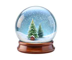 snow globe isolated on transparent background, cut out, PNG