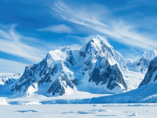 Obraz premium Snowy peaks under clear sky