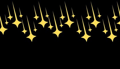 Shoting stars on black background 