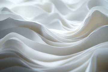 Obraz premium Freshly cut white paper stacks close up photorealistic 