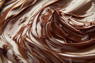 Dark chocolate melting in a swirl of rich texture