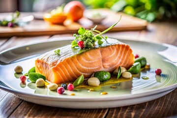 Fresh Organic Salmon Fillet Dish - Gourmet Recipe Photography
