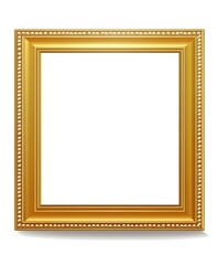 Fototapeta premium A decorative golden picture frame with a blank interior, ready for artwork.