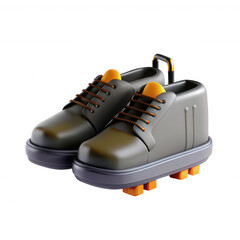 Fototapeta premium A sleek 3D rendered shoe design featuring a modern color palette. This model showcases a unique blend of style and functionality.
