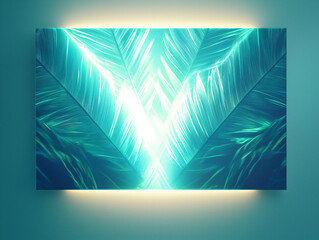 Teal Tropical Leaves Art