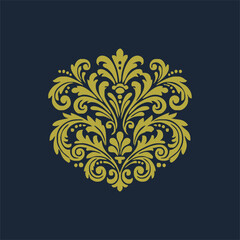 golden decorative elements. Vintage decor floral collection.