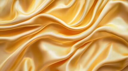 Obraz premium Smooth Yellow Silk Fabric Draped with Gentle Waves and Soft Illumination