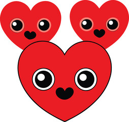 Fototapeta premium Red heart icons set vector illustration. Print