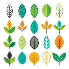 A set of natural tree icon vector illustration
