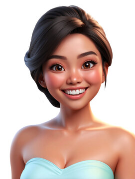 Cute Happy Smiling Funny Glamorous Filipina Teen Pinay Girl Female Isolated Background PNG 300 PPI High Resolution File