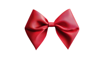 A Neatly Tied Red Ribbon in a Bow Shape for Gift Wrapping, Crafts, or Decoration Purposes.