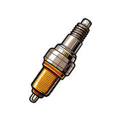 Generate a photorealistic image of a spark plug, showcasing its ceramic insulator and metal electrodes in intricate detail.  Include subtle reflections and shadows.