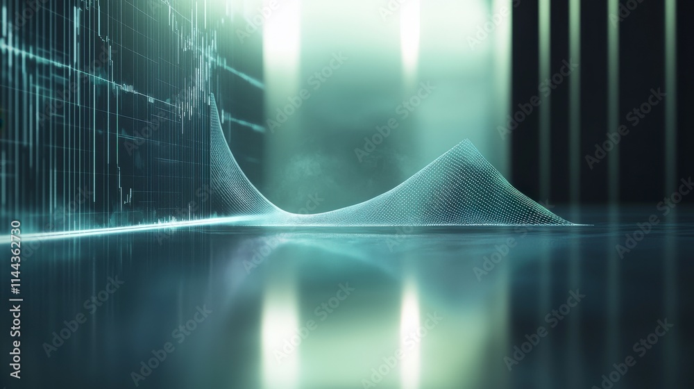 Poster Modern data analysis visualizing financial growth with smooth graph trends for corporate strategic insights