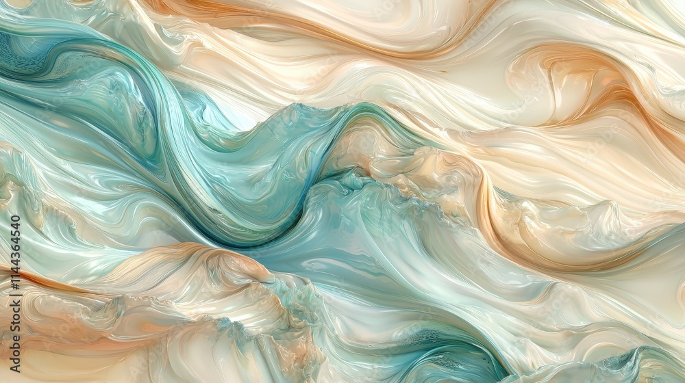 Poster gentle wave patterns reflecting inflation volatility in abstract art digital imagery modern environm