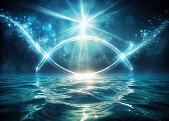 Long Exposure Christian Fish Clipart: Spiritual Symbol,  Water, Light Trails, Peaceful,  Faith,  Religious Art,  Biblical Imagery