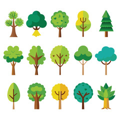 A set of natural tree icon vector illustration
