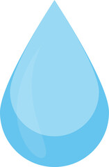 Illustration of a blue water droplet with a smooth and glossy finish
