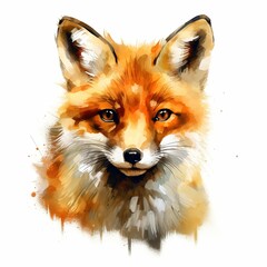 Obraz premium A fox with a brown and white coat is staring at the camera