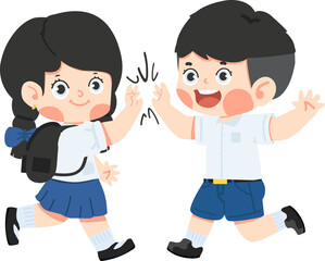 Kids Friends high five cartoon